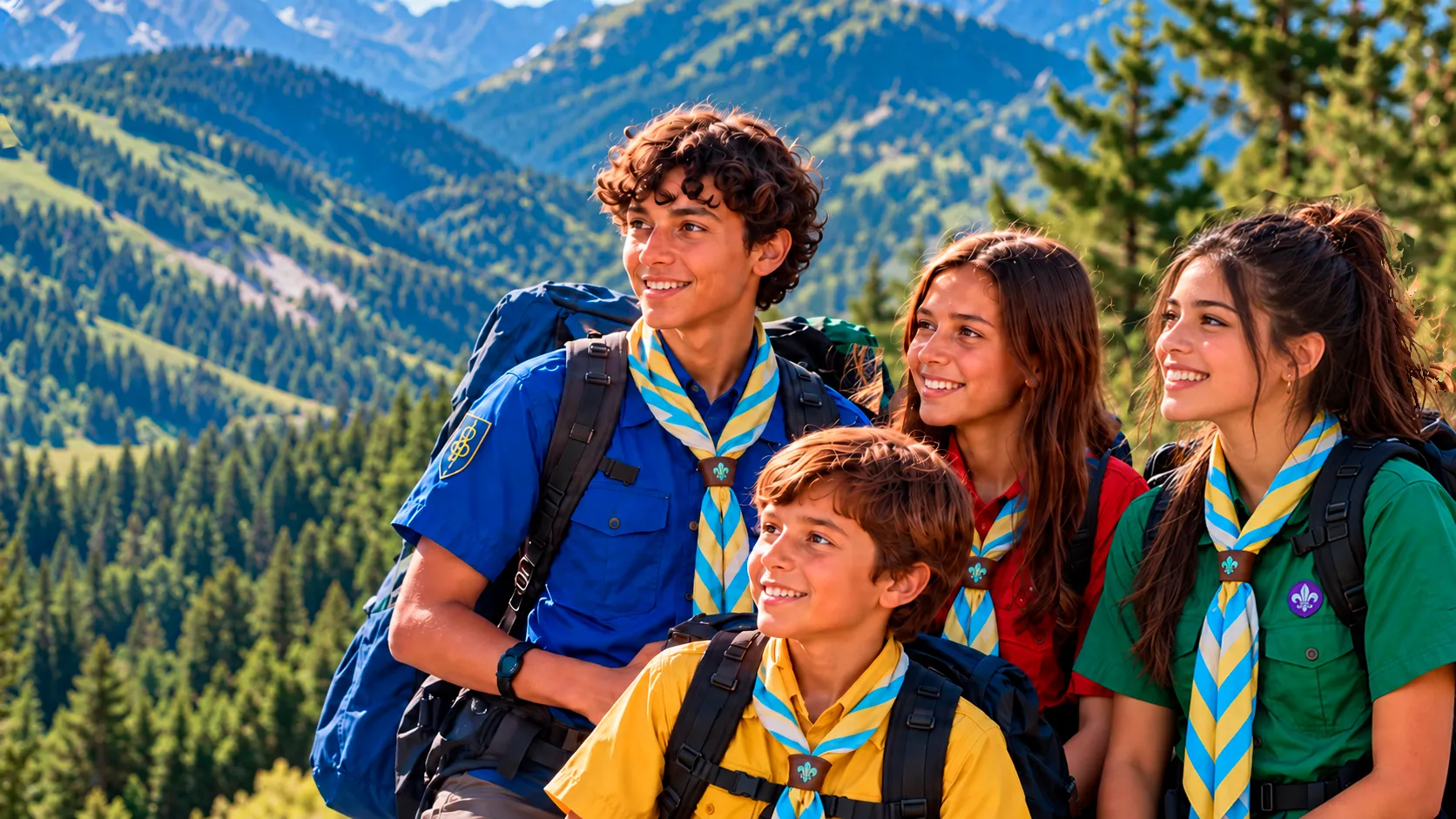 Jóvenes Scouts en una actividad al aire libre